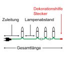 LED-Lichterkette 30-tlg. 64m Schaftlampen E14