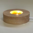 LED-Base Holz mit Glaskugel Planetenring